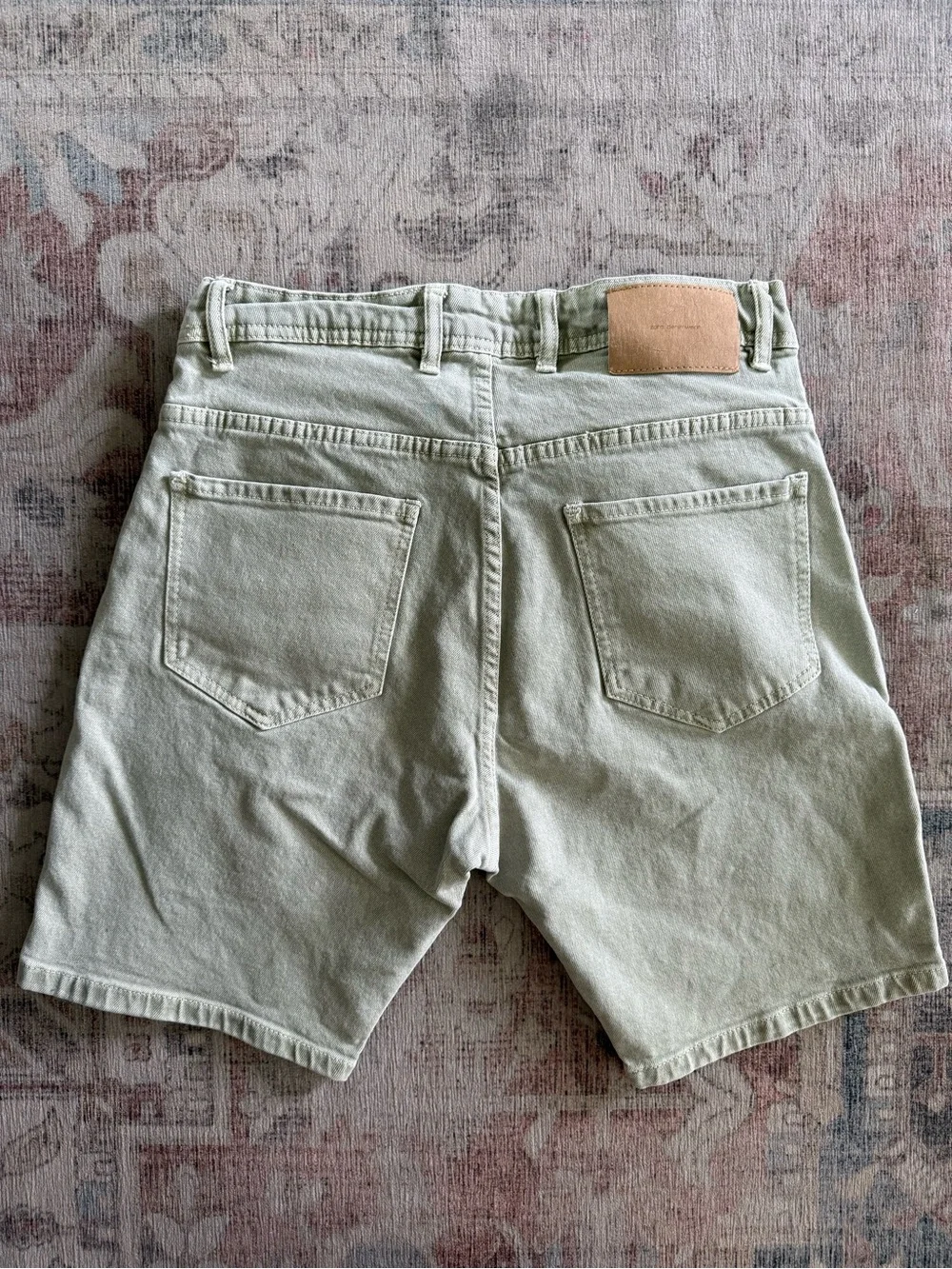 Zara Women's Light Olive Green Denim Shorts